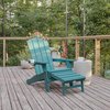 Flash Furniture Blue Adirondack Chair with Ottoman and Cupholder LE-HMP-1044-110-BL-GG